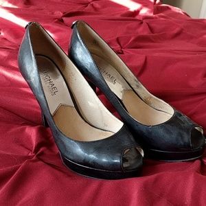 Michael Kors Black Peep Toe Heels